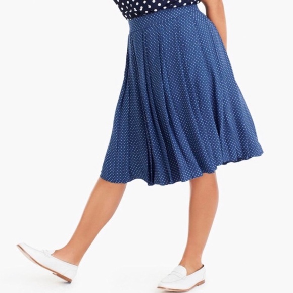 J. Crew Double Pleated Polka Dot Skirt - Picture 2 of 4